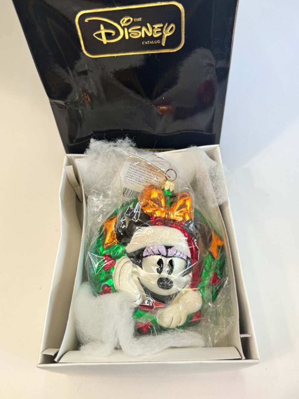 1999 Disney Catalog Christopher Radko Wreath Ornament Sealed Bag Box 5"